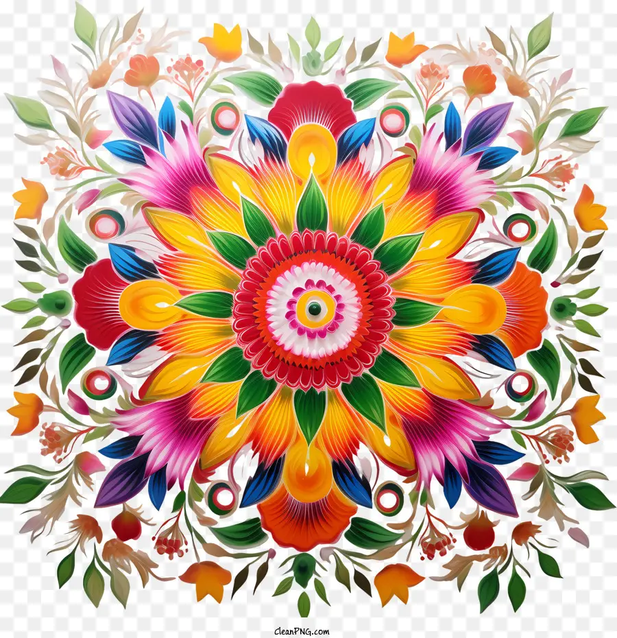 O Nome é Floral Rangoli，Flor PNG