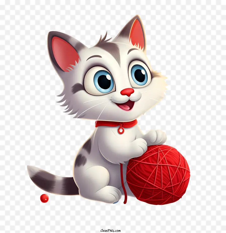 Gato Brincando Com Bola De Lã，Gatinho Fofo PNG