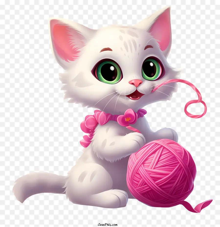 Gato Brincando Com Bola De Lã，Gato Fofo PNG