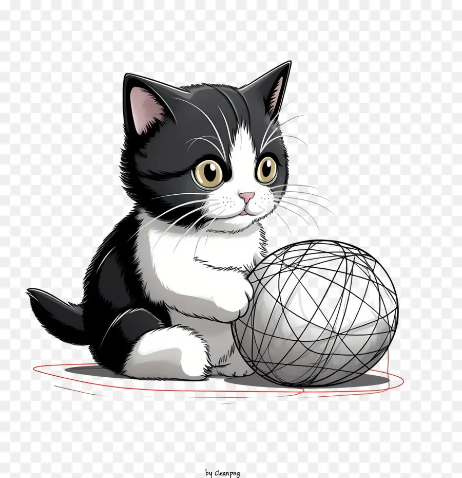 Gato Brincando Com Bola De Lã，Gatinho PNG