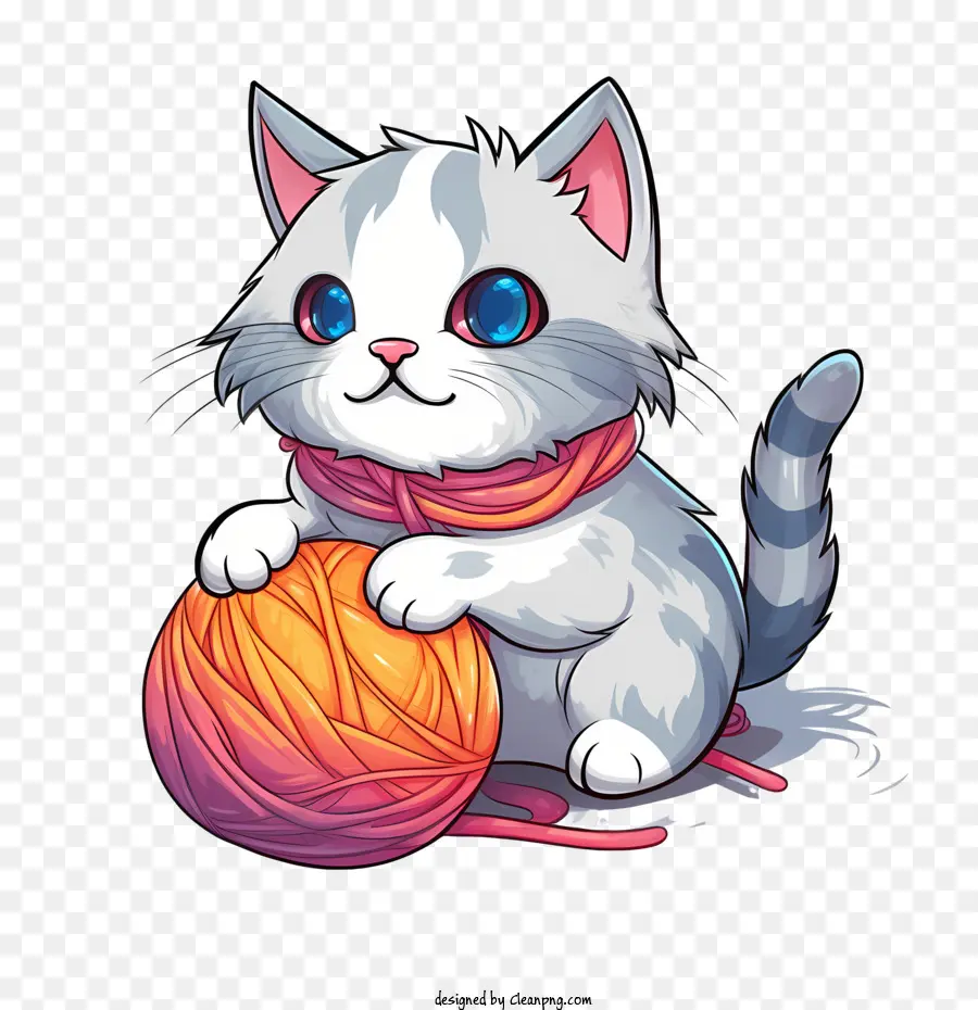 Gato Brincando Com Bola De Lã，Gatinho Com Fio PNG