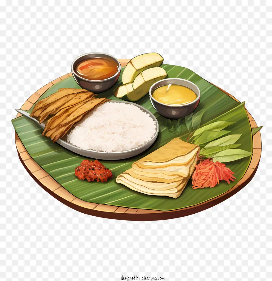 Comida Onam Alakan，Folha De Bananeira PNG