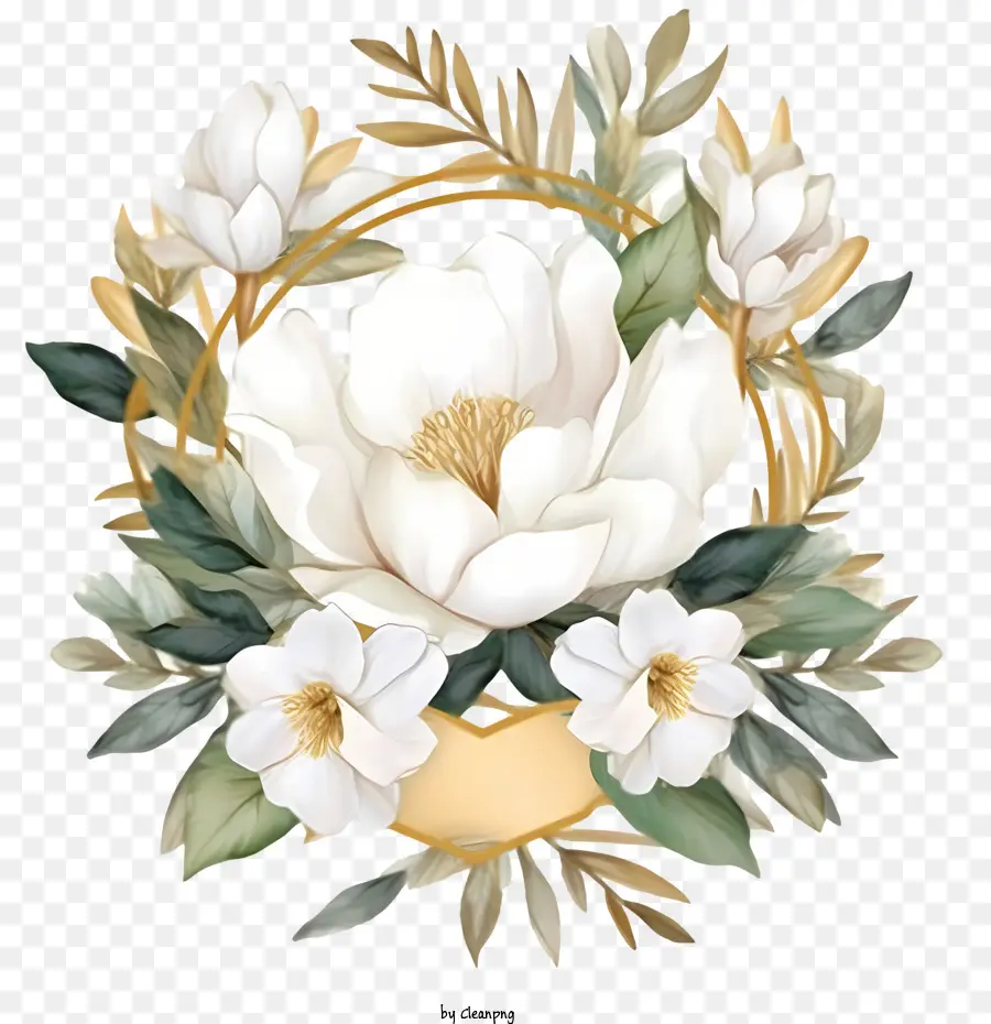 Magnolia Coroa De Flores，Flores Brancas PNG