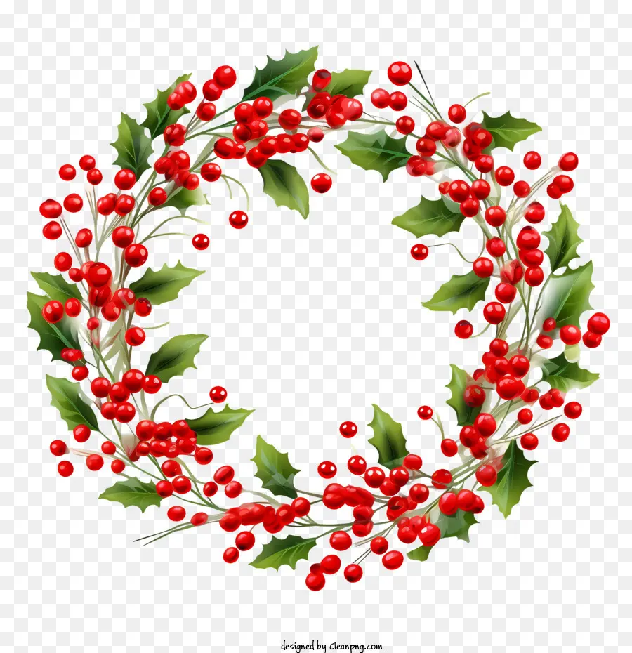 Grinaldas De Bagas De Azevinho De Natal，Christmas Fir Wreath PNG