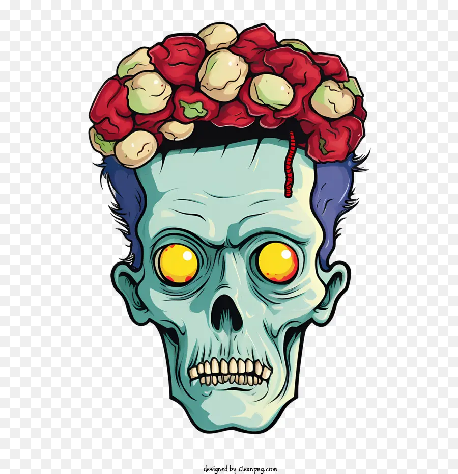 Zombie Crânio，Zombie PNG