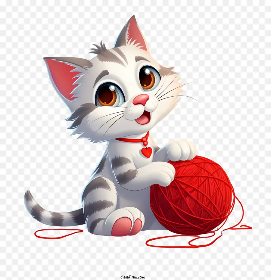 Gato Brincando Com Bola De Lã，Gato Fofo PNG