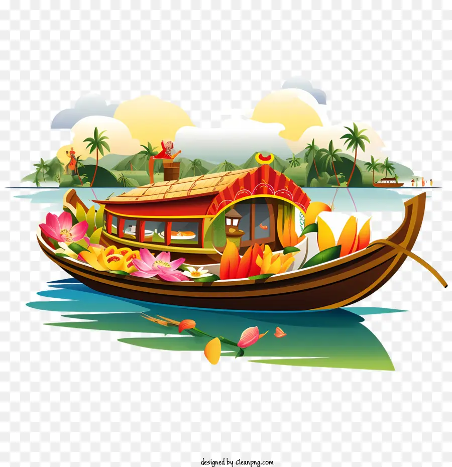 Barco Onam，Barco Decorado PNG