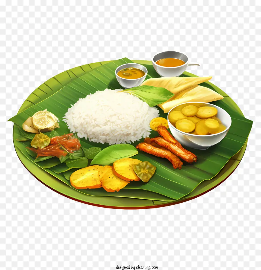 Comida Onam Alakan，Folha De Bananeira PNG