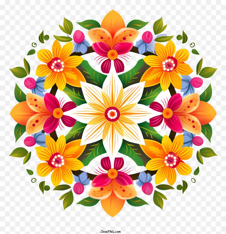 O Nome é Floral Rangoli，Flor PNG