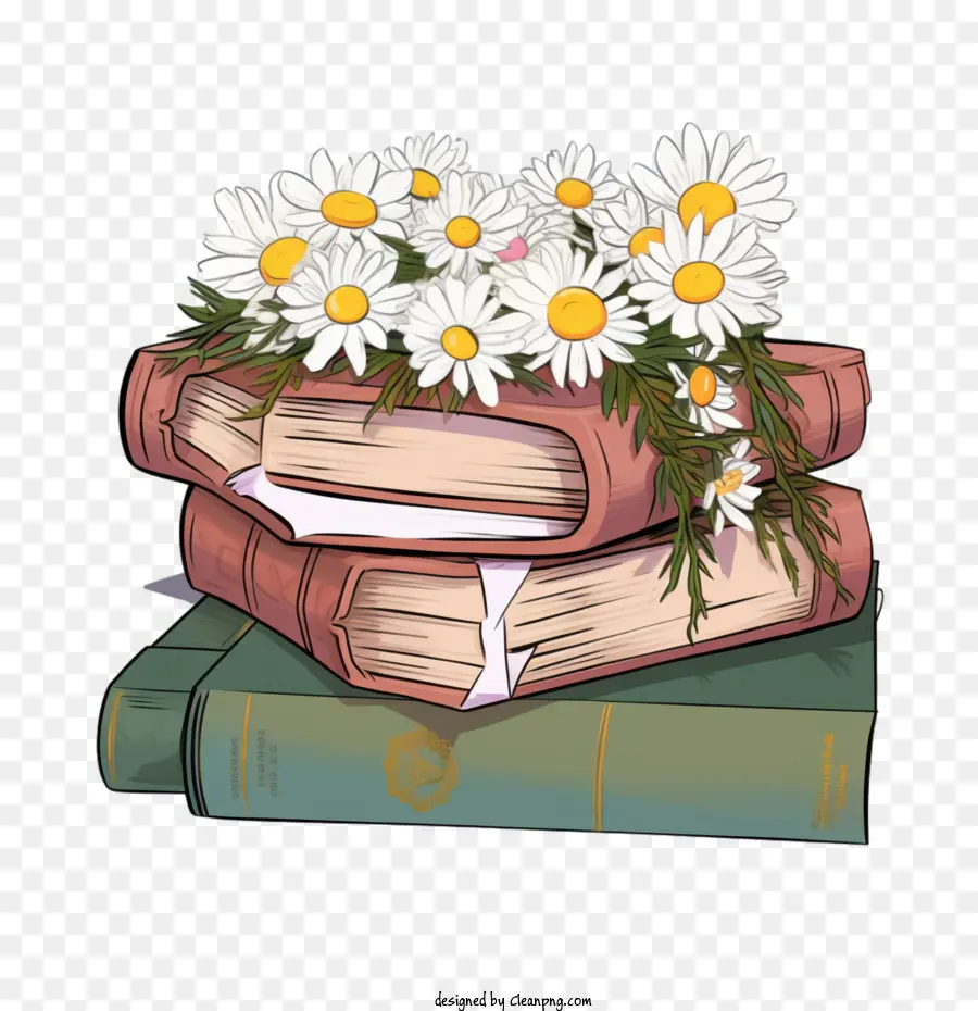 Dia Internacional Da Alfabetização，Livros Com Flores PNG