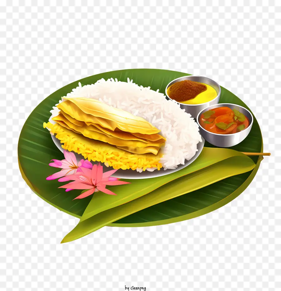 Comida Onam Sadya，Refeição Tradicional PNG