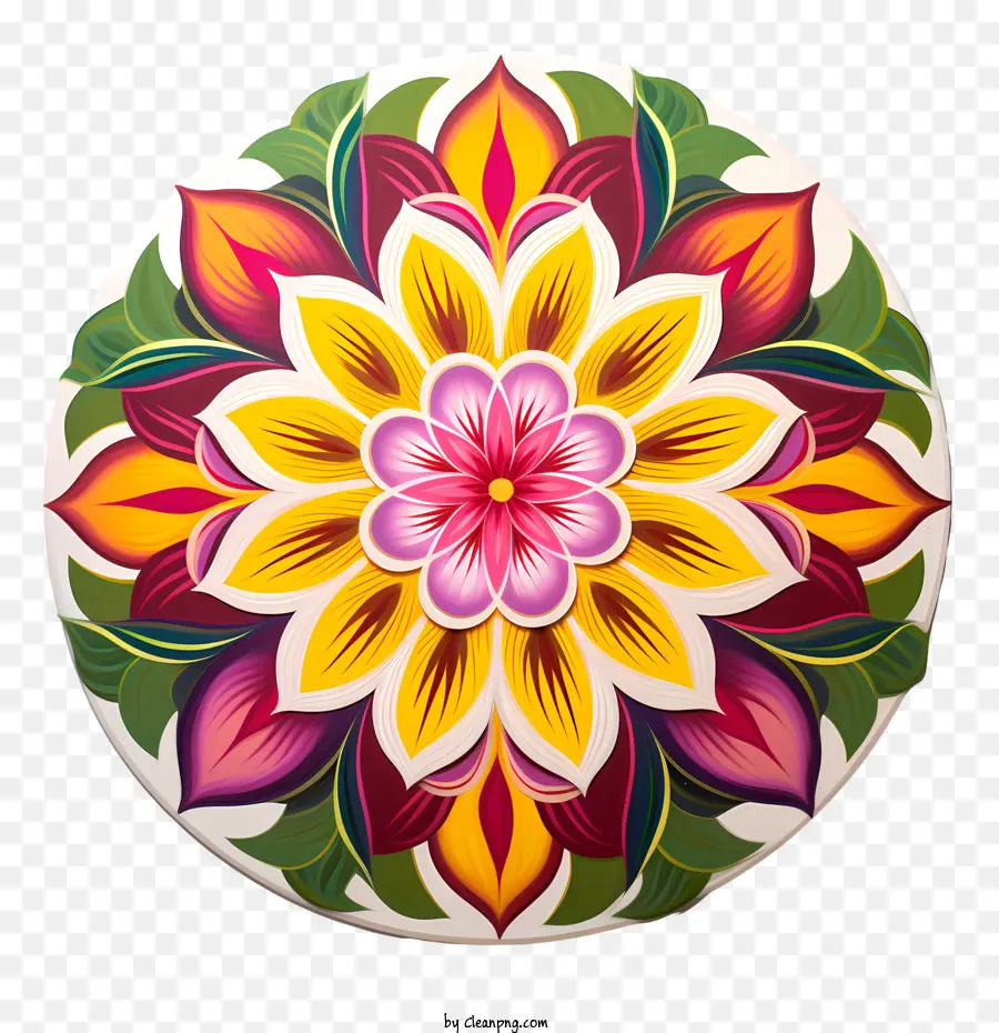 O Nome é Floral Rangoli，Rosa PNG