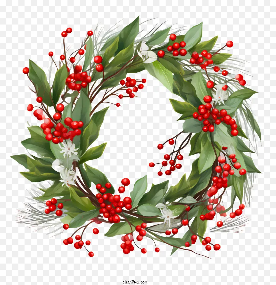 Christmas Mistletoe Greath，Holly PNG