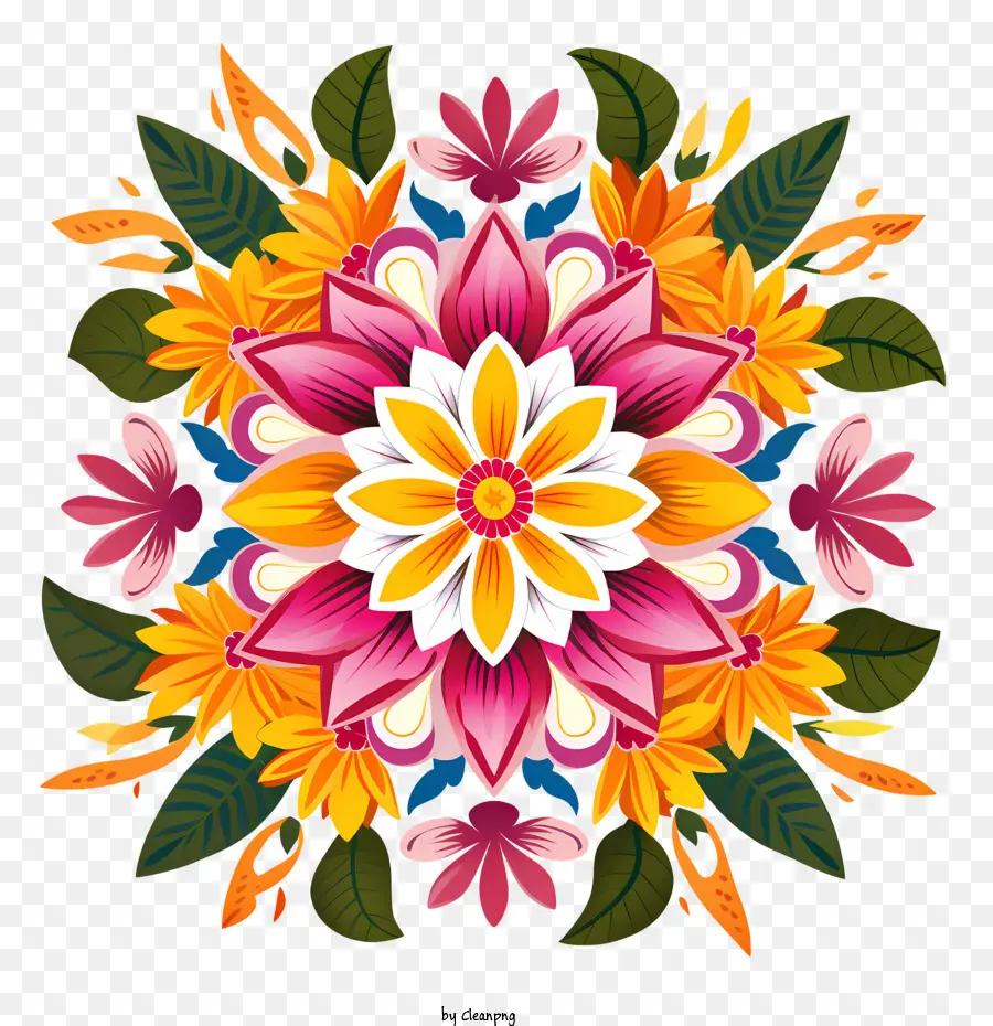 O Nome é Floral Rangoli，Flor PNG