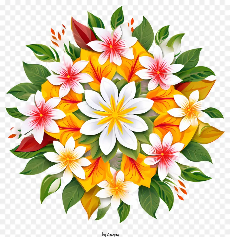 O Nome é Floral Rangoli，Design Floral PNG