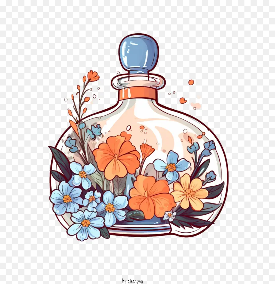 Frasco De Perfume，Garrafa De Flores PNG