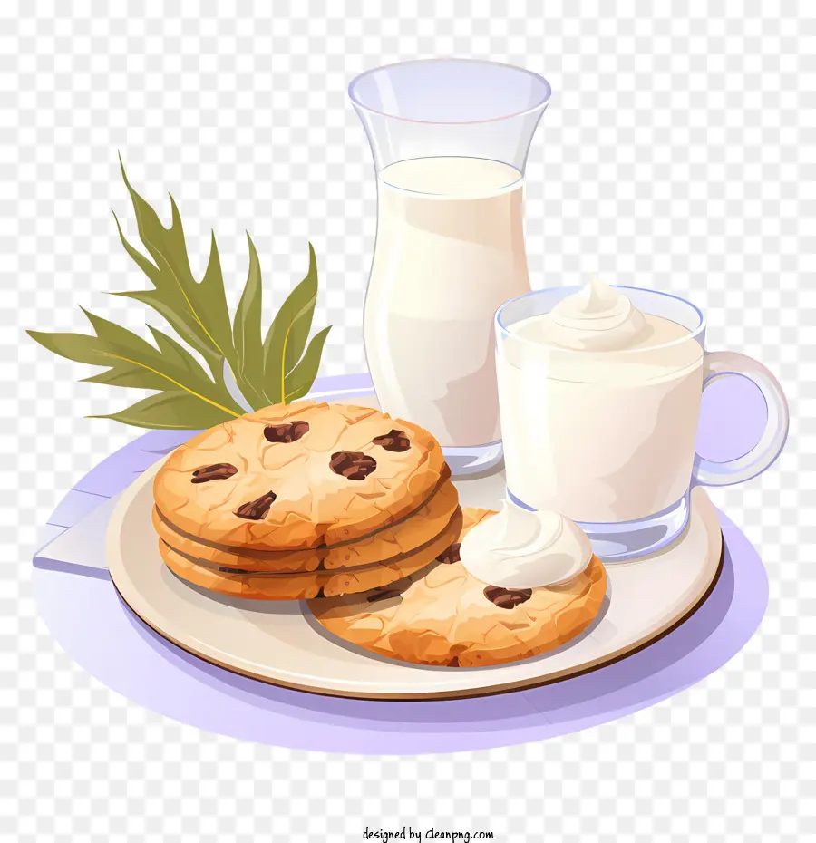 Biscoitos E Leite，Lanche PNG