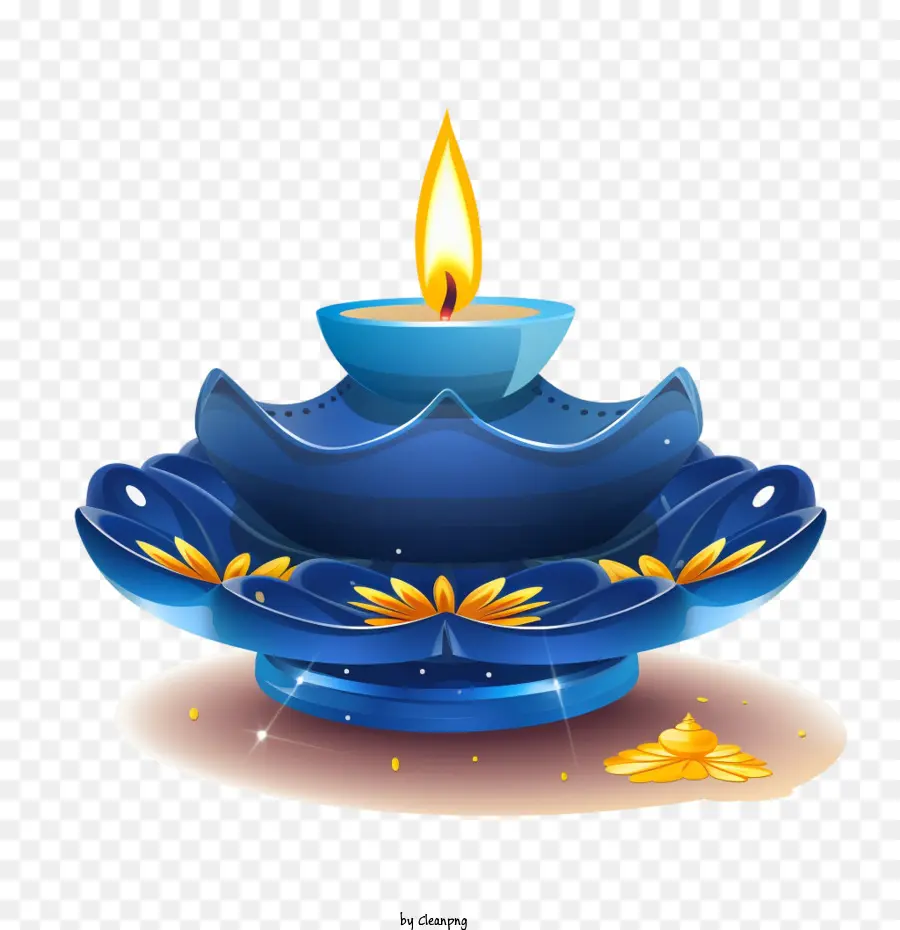 Deepavali，Azul Diya PNG