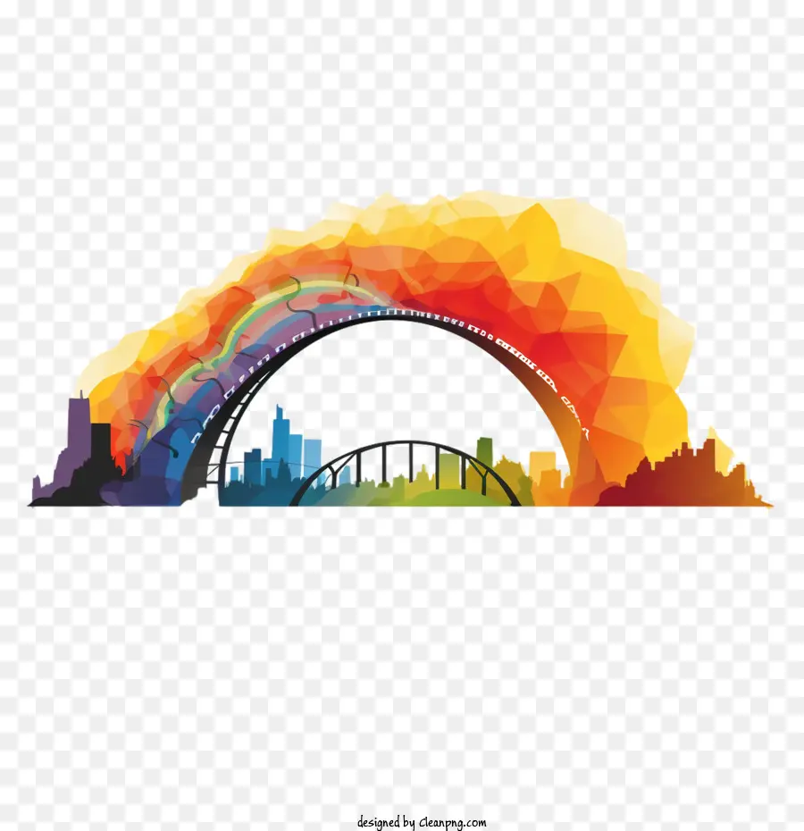 Dia Da Memória Da Ponte Do Arco Íris，Horizonte Colorido PNG