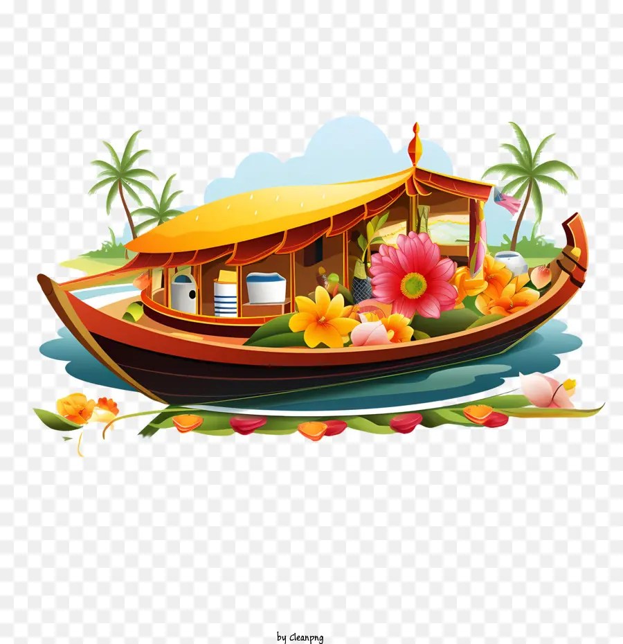 Barco Onam，Casa Flutuante PNG