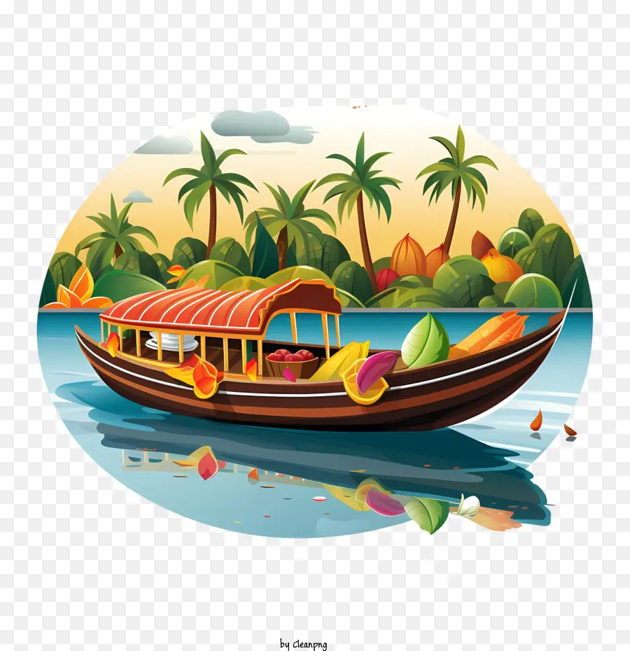 Barco Onam，Barco Decorado PNG