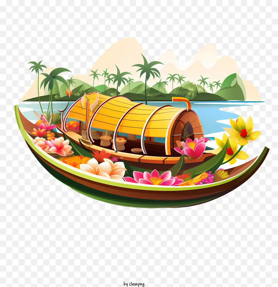 Barco Onam，Barco Colorido PNG