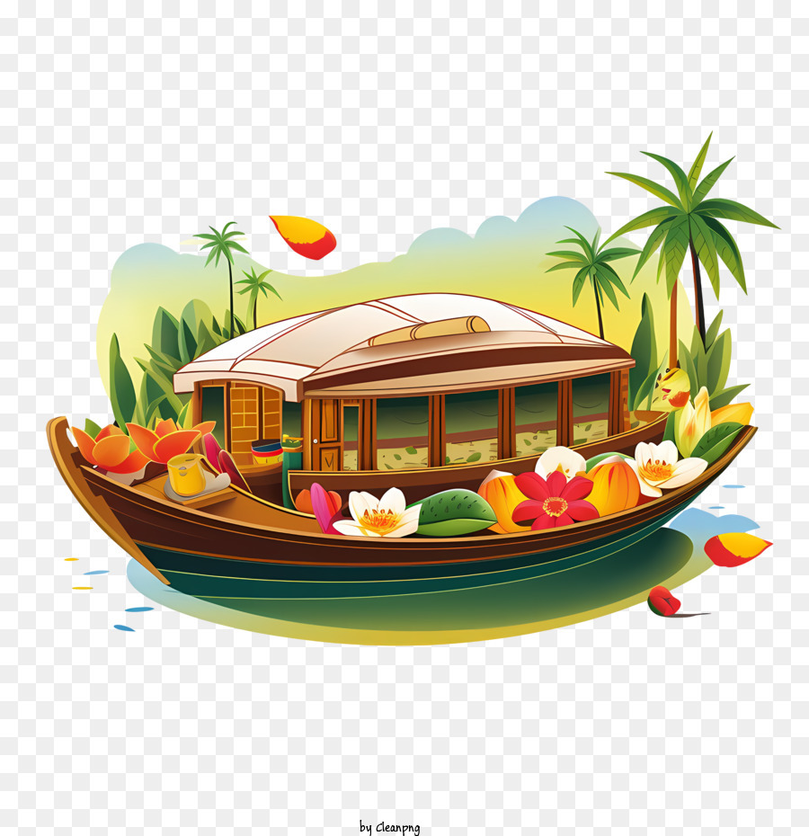 Barco Onam，Casa Flutuante PNG