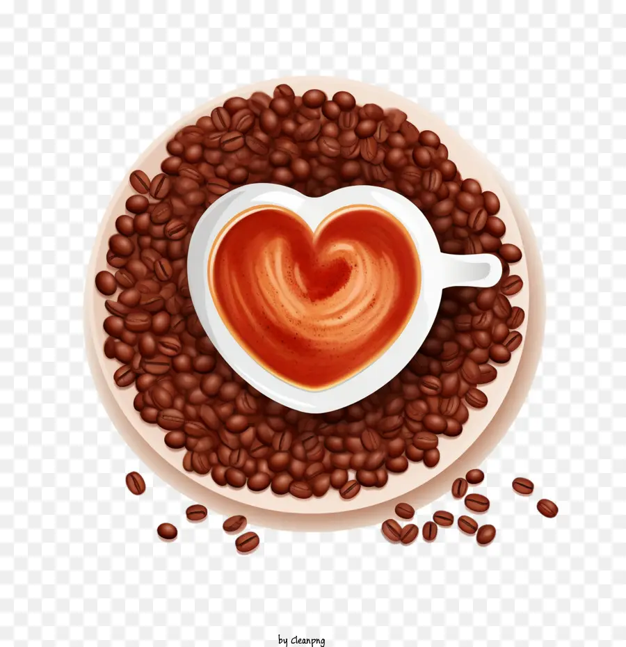 Coração De Café，Grãos De Café PNG