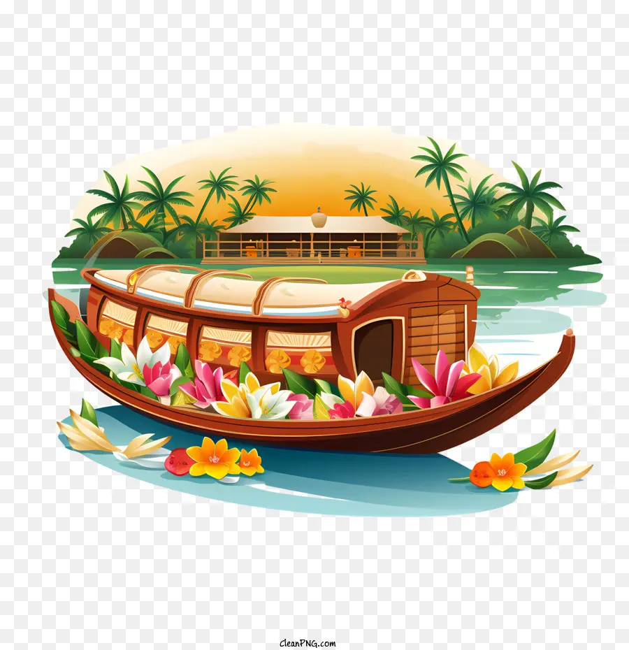 Barco Onam，Casa Flutuante PNG