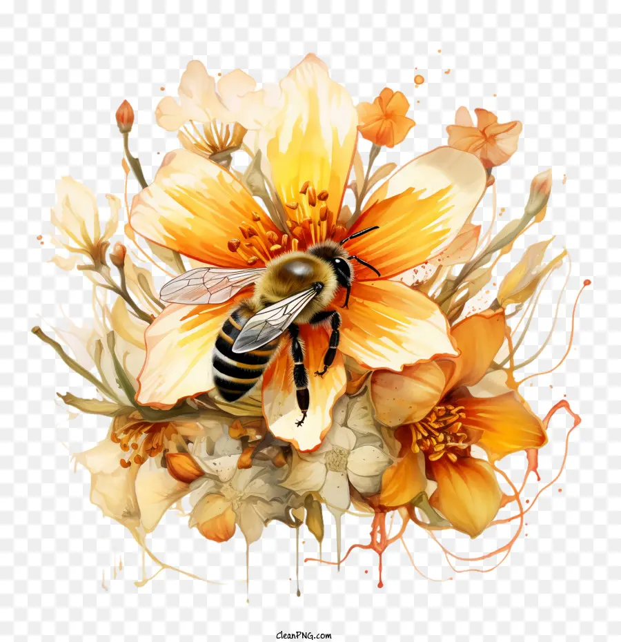 Dia Mundial De Mel Bee，Floral PNG
