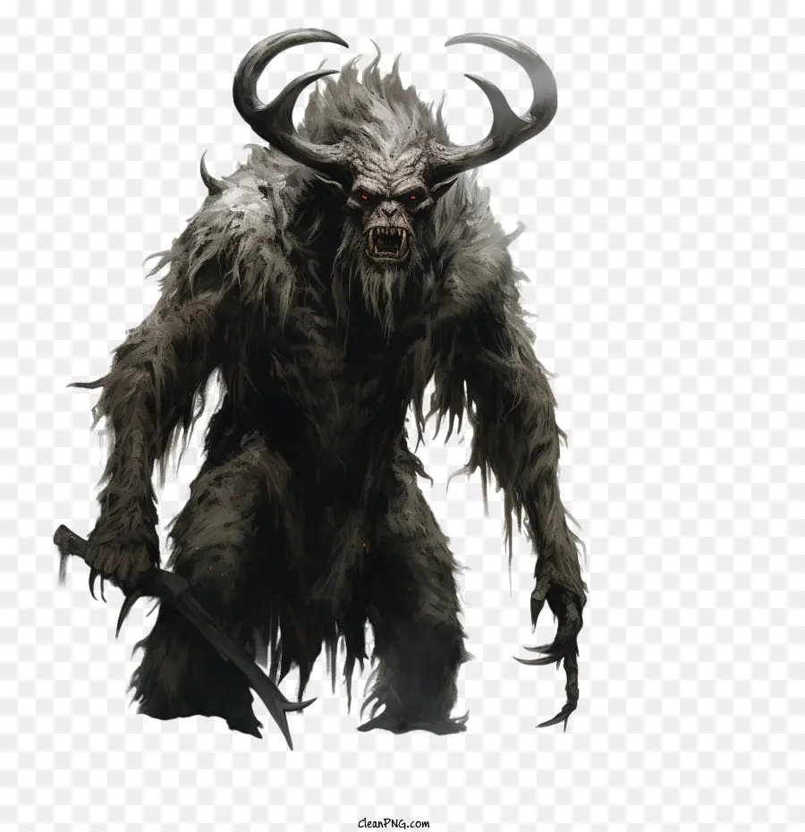 Noite De Krampus，Monstro Com Chifres PNG