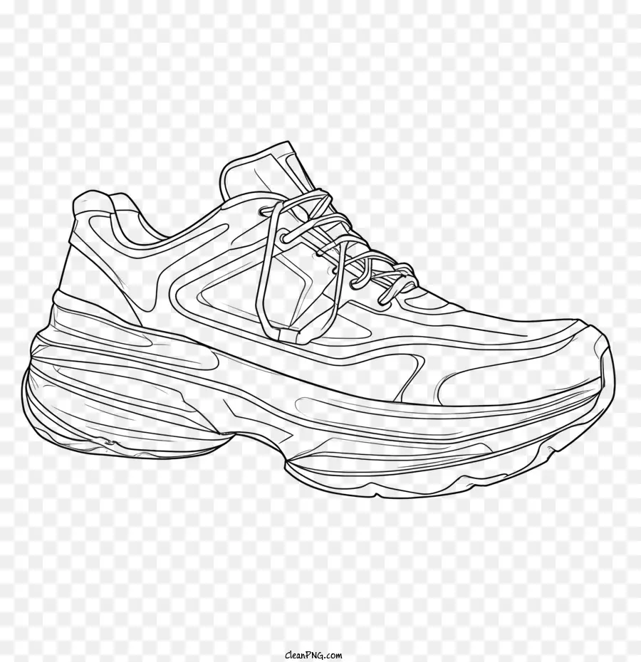 Esboço Tênis，Running Shoes PNG