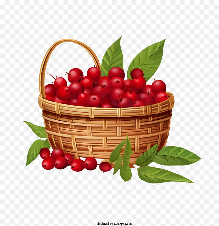 Cranberries Vermelhas，Cesta De Frutas Vermelhas PNG