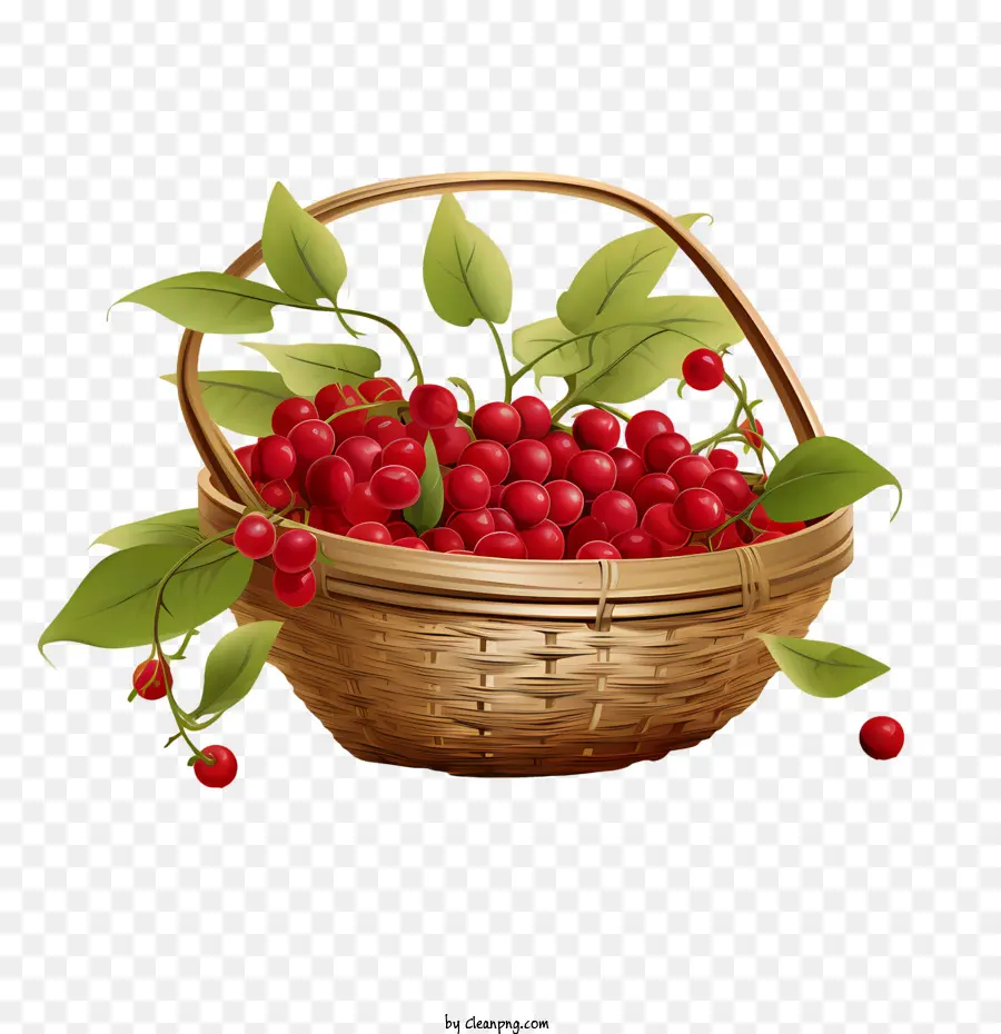 Cranberries Vermelhas，Cesta De Frutas Vermelhas PNG