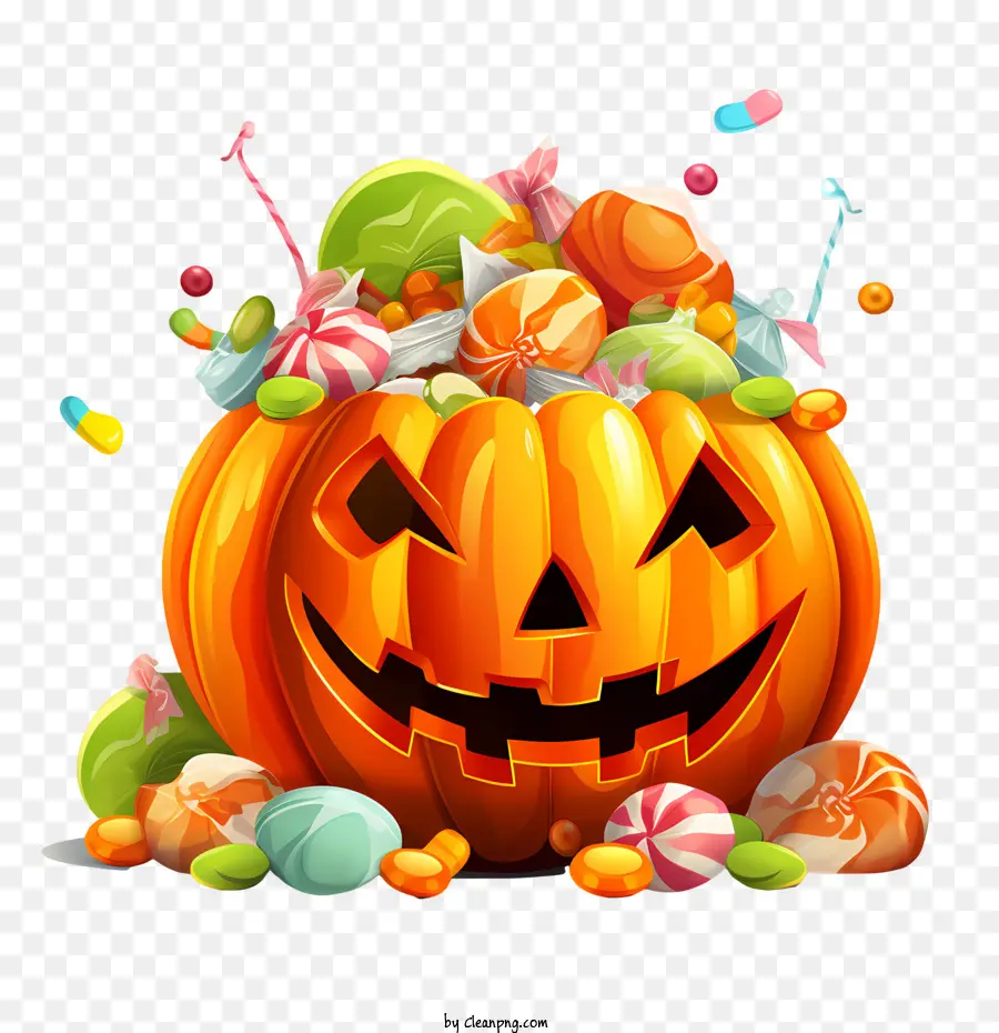 Halloween Candies Bowl，Abóbora PNG