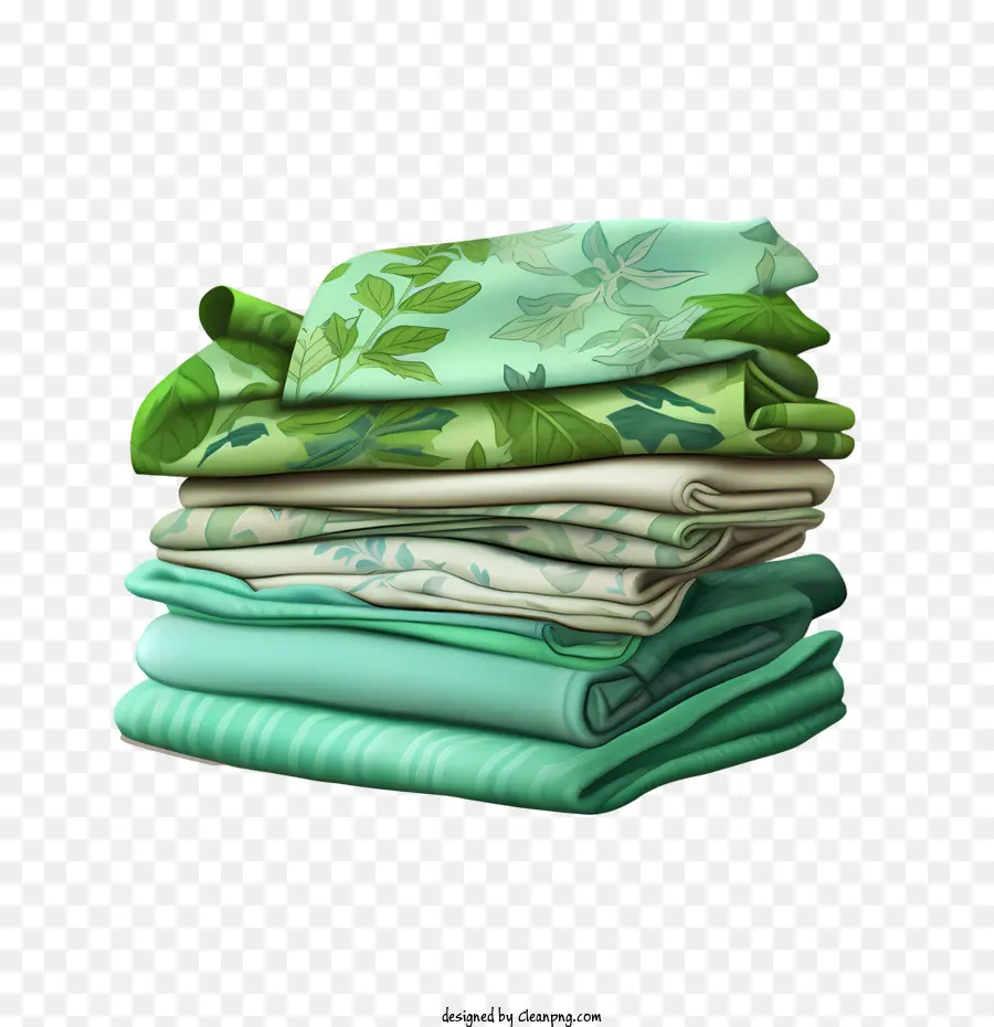 Pilha De Roupas，Verde PNG