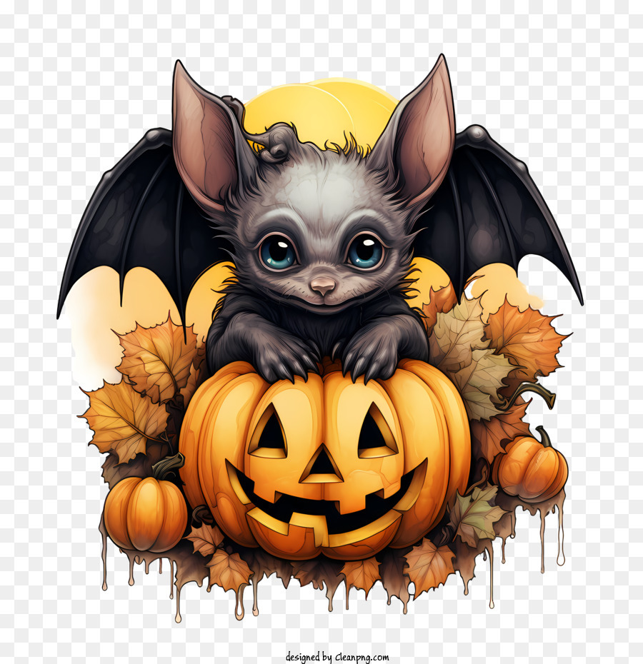 Baixe Abóbora Laranja com Asas de Morcego - Decoração de Halloween PNG -  Creative Fabrica
