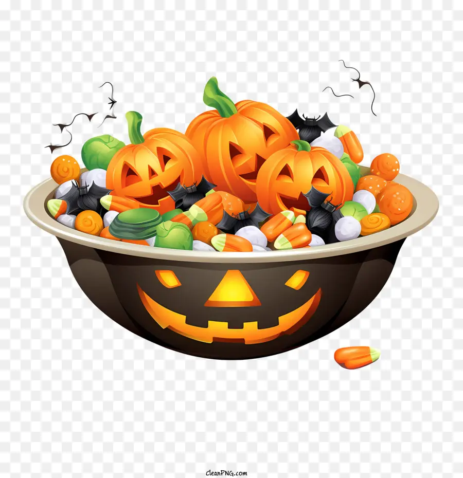Halloween Candies Bowl，Dia Das Bruxas PNG
