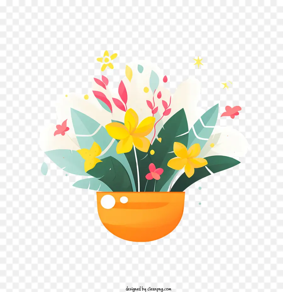 Vaso De Flores，Flores Amarelas PNG