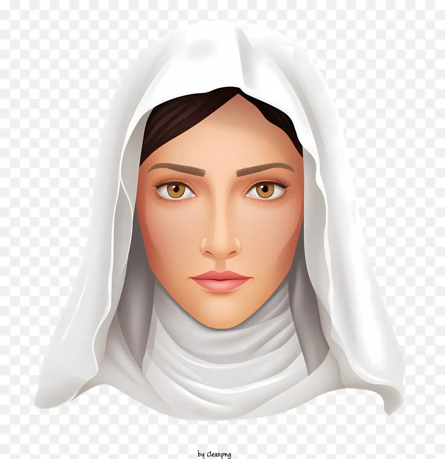 Mulher Com Véu，Mulher De Capuz Branco PNG