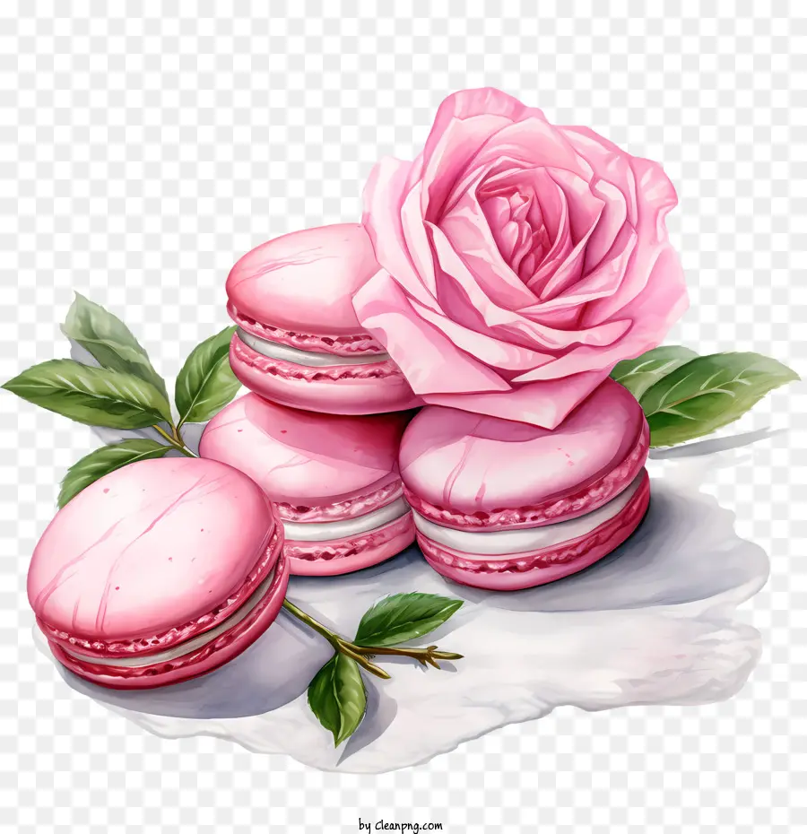 Macaroon Dia，Rosa PNG