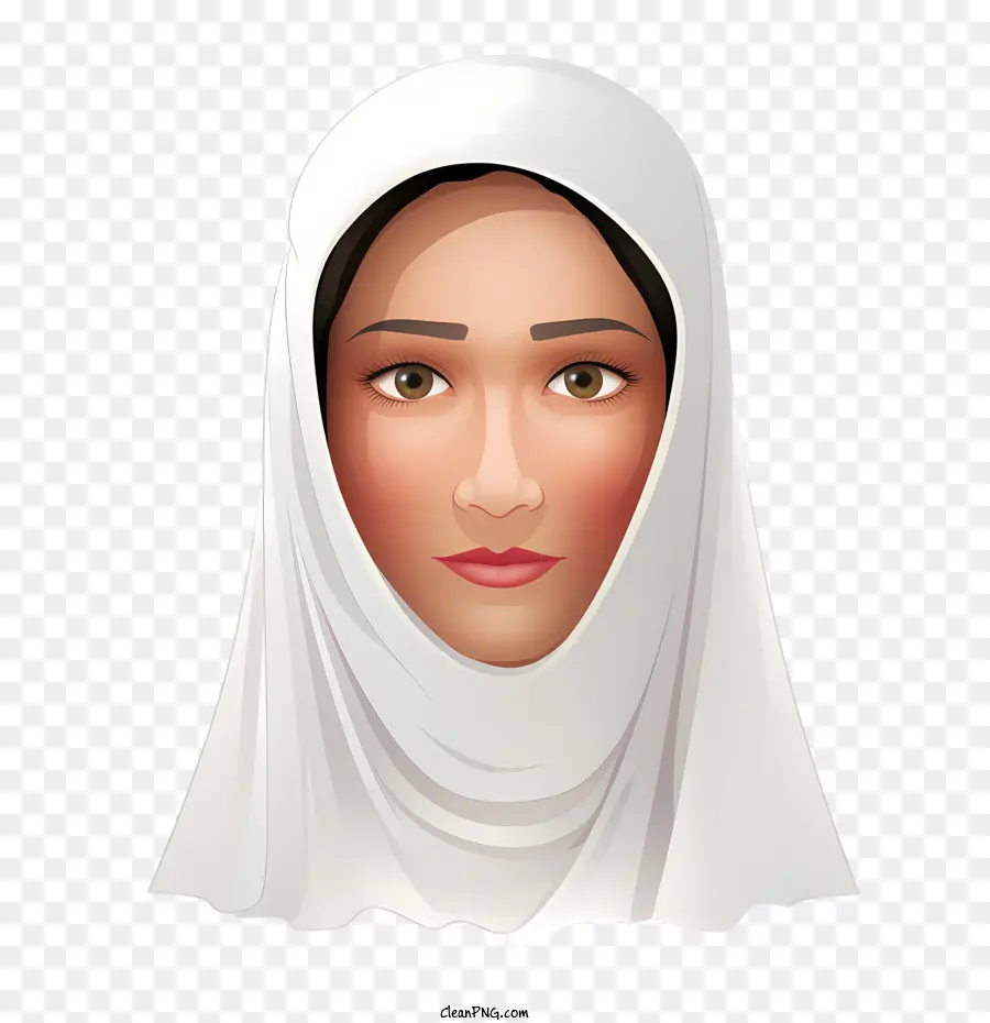 Mulher Com Véu，Hijab Branco PNG