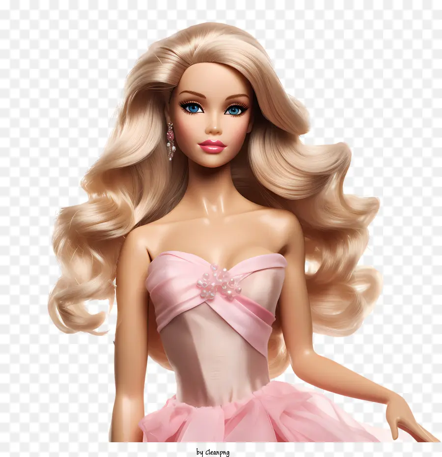 Menina Barbie，Vestido Rosa PNG