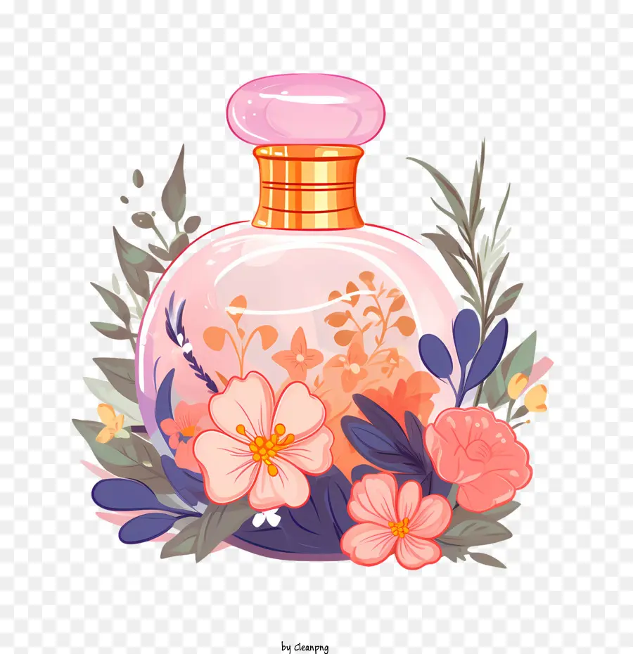 Frasco De Perfume，Flores PNG