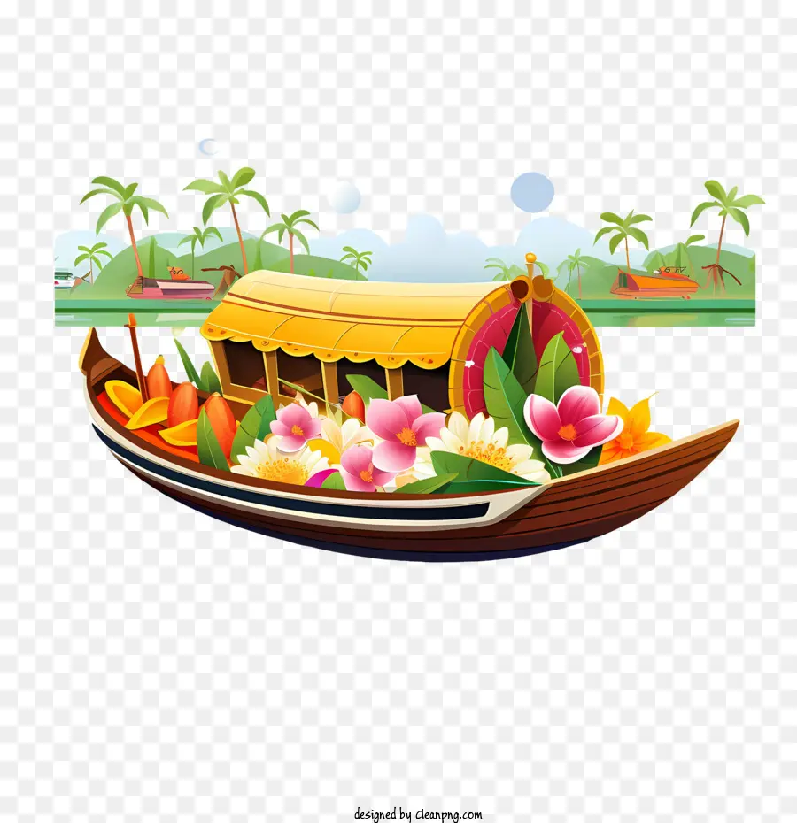 Barco Onam，Barco De Flores PNG