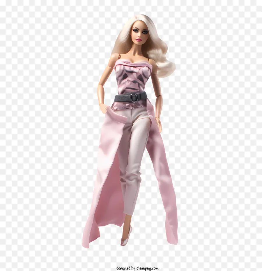 Menina Barbie，Vestido Rosa PNG