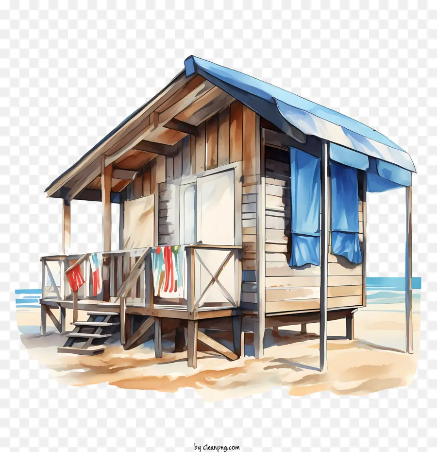 Cabana De Praia，Casa Pequena E Fofa De Doodle PNG