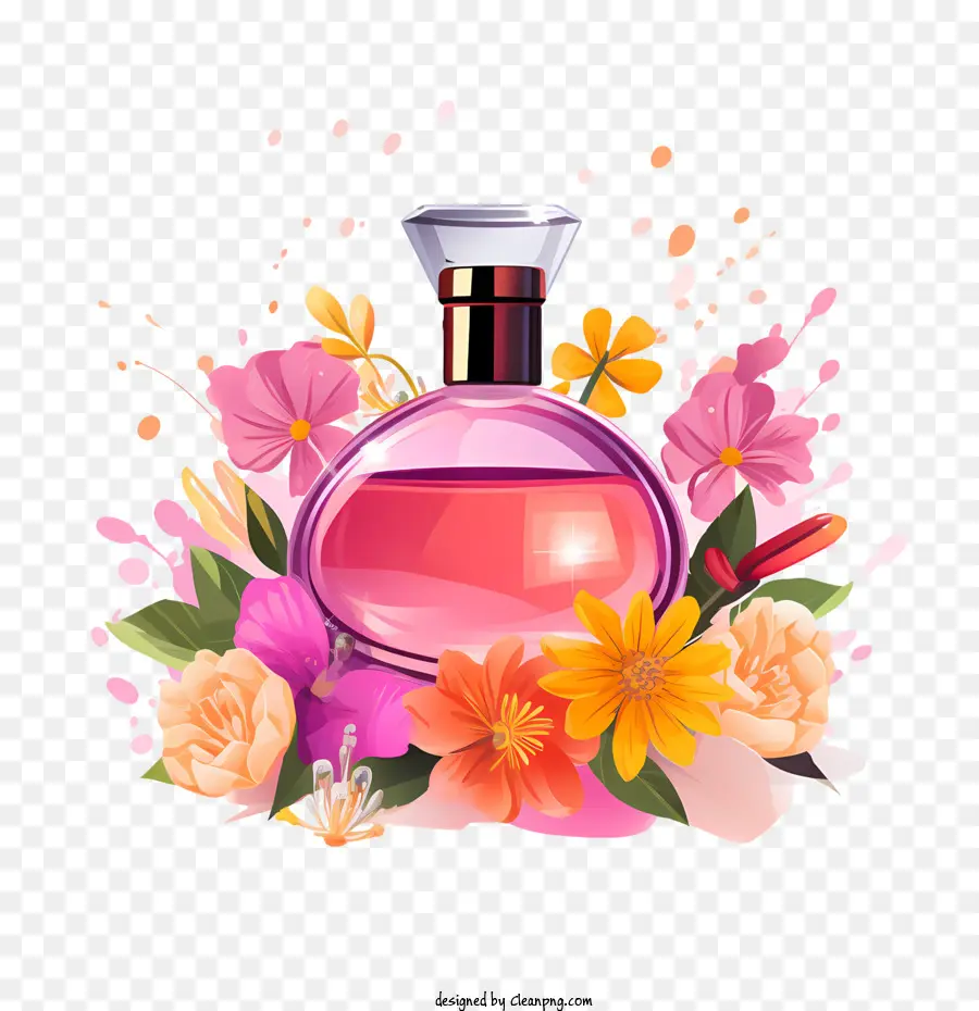 Frasco De Perfume，Arranjo Floral PNG
