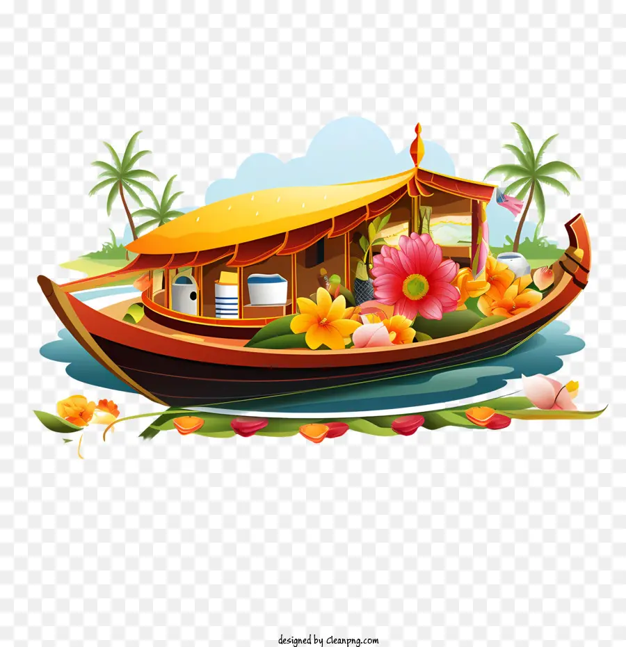 Barco Onam，Casa Flutuante PNG