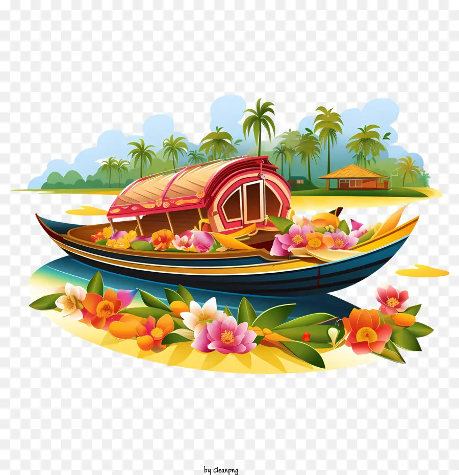 Barco Onam，Casa Flutuante PNG